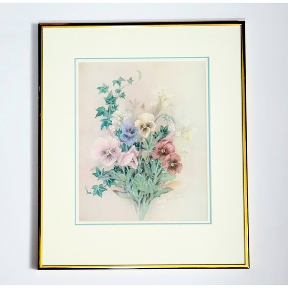 Lena Y. Liu Lithograph Signed Numbered Limited Edition Pansies & Ivy 1127/2500 - Picture 7 of 12